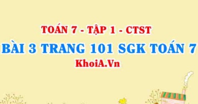 Bài 3 trang 101 SGK Toán 7 tập 1 Chân trời sáng tạo